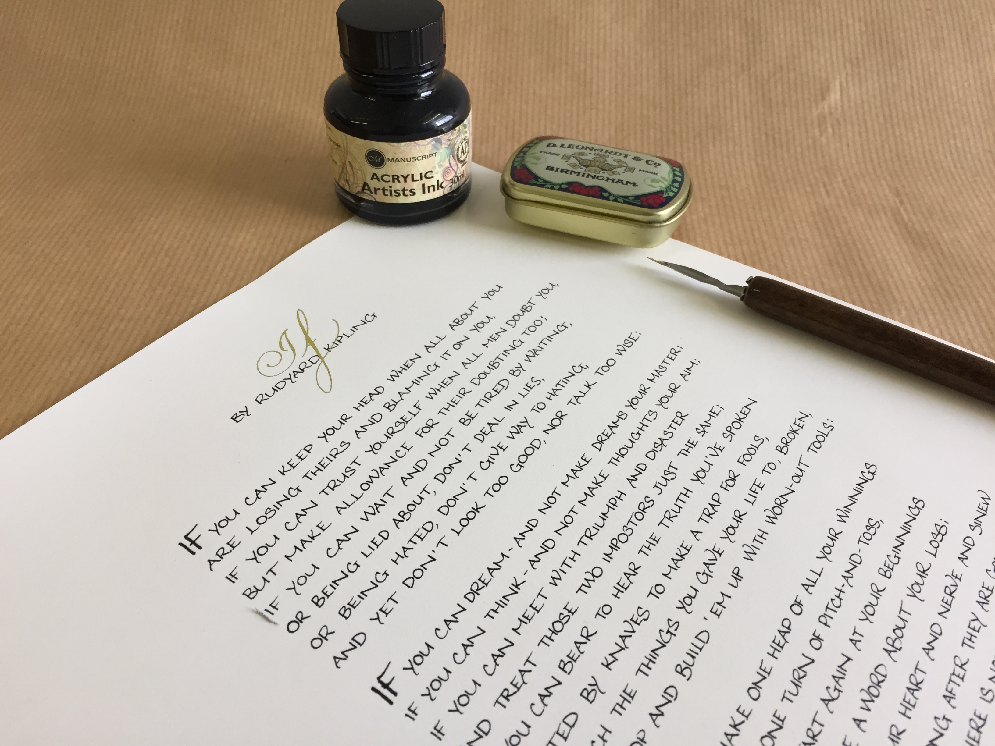 'If' by Rudyard Kipling, created by Angelo Meola