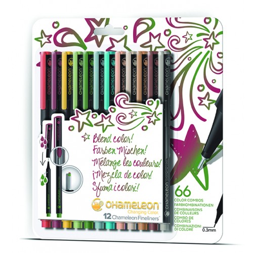 Chameleon Art Products Fineliners 12 Pen Designer Colors Set