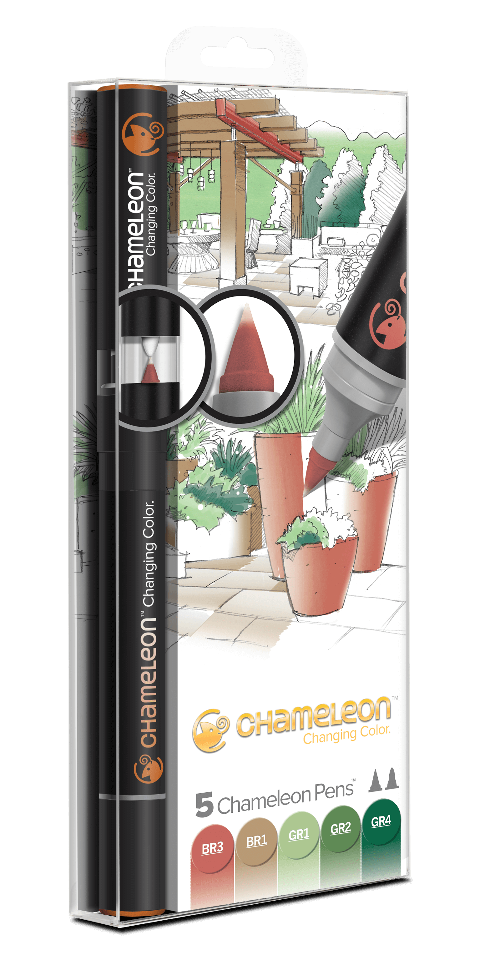 Chameleon Art Products Pens Nature Tones of 5 