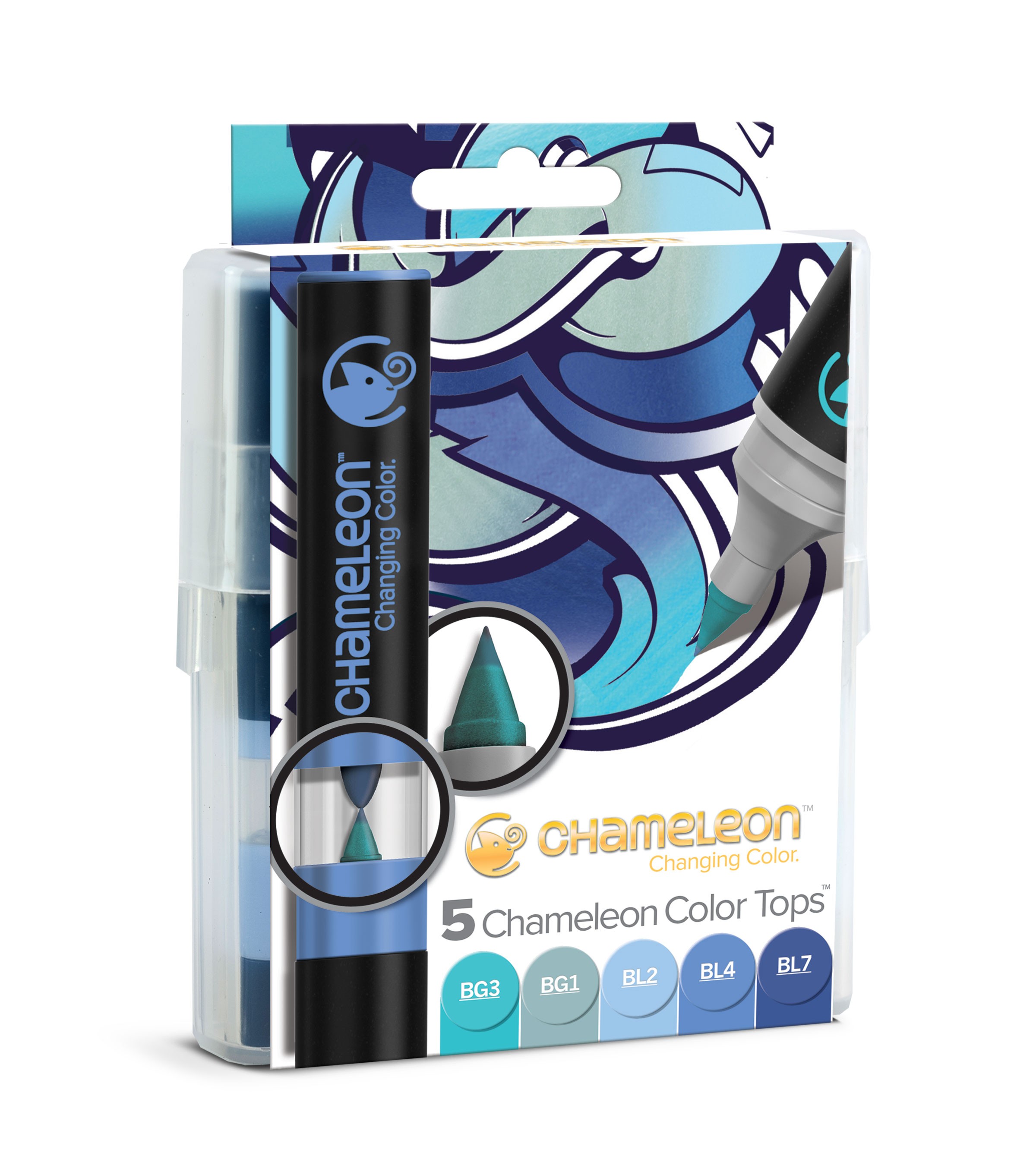 Chameleon Art Products Color Tops Blue Tones Set of 5 