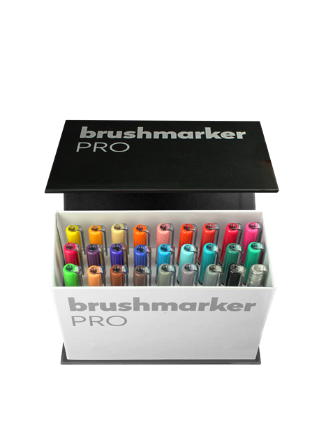 KARIN Brushmarker PRO Mini Box 26 colours + 1 blender set, front