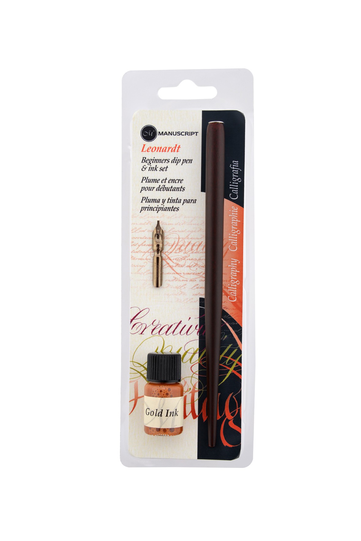 Round Hand Nib, Holder & Gold Ink