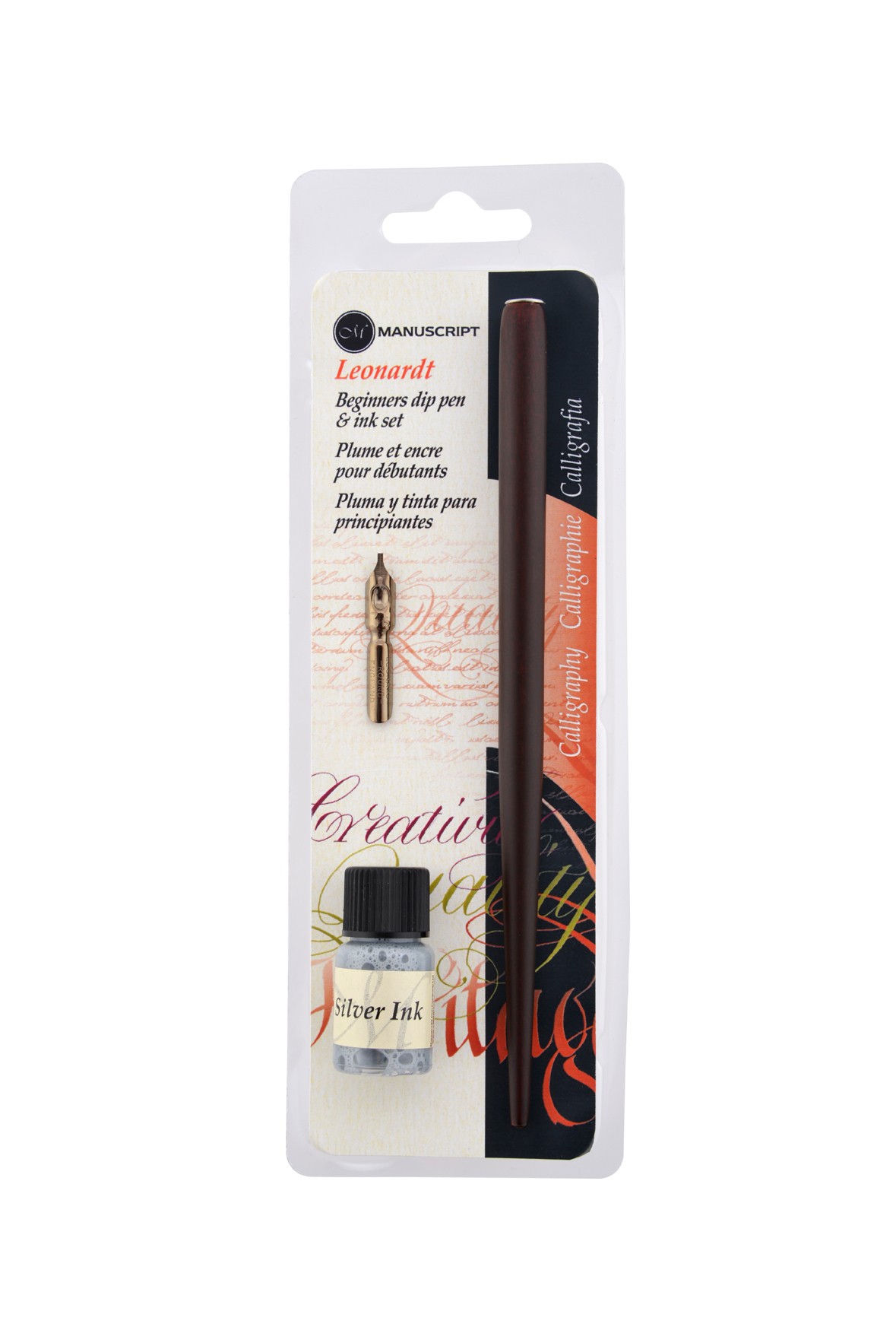 Round Hand Nib, Holder & Silver Ink