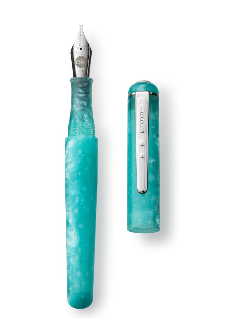 Turquoise Ocean Fountain Pen Italic 1.1 Nib