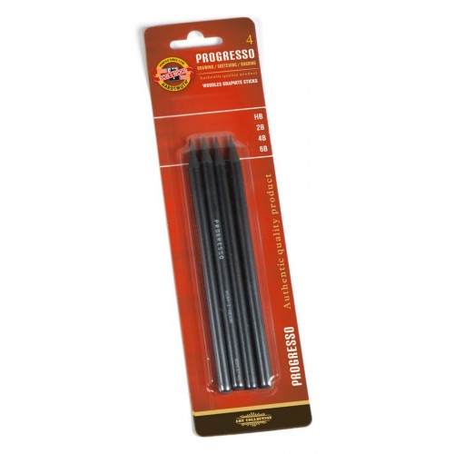 4 Woodless Graphite Progresso Pencils