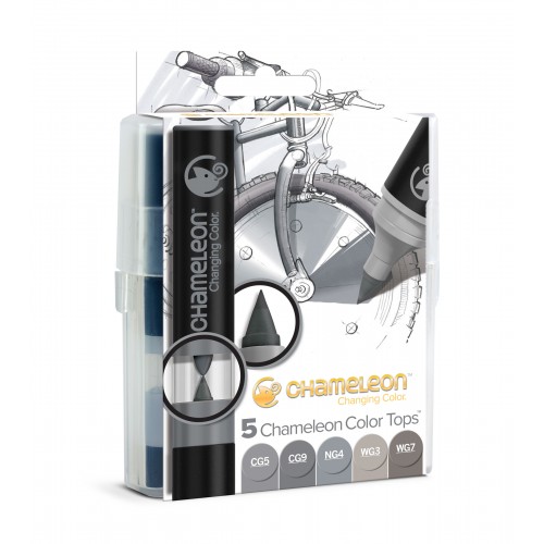Chameleon Art Products Color Tops Gray Tones Set of 5