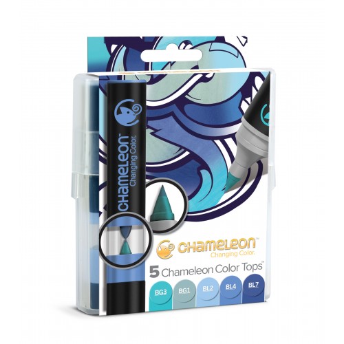 Chameleon Art Products Color Tops Blue Tones Set of 5 
