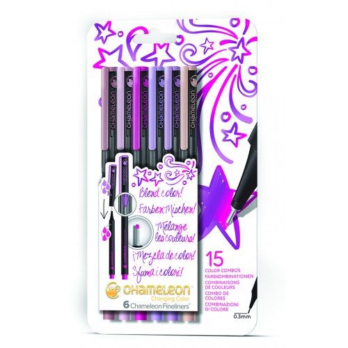 Chameleon Art Products Fineliners 6 Pack Floral Colors Set