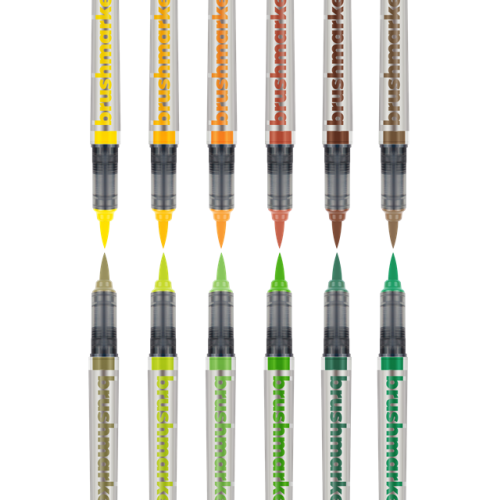KARIN Brushmarker PRO 12 "Sun and tree colours" set, mood