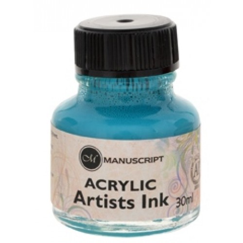 Turquoise acrylic ink