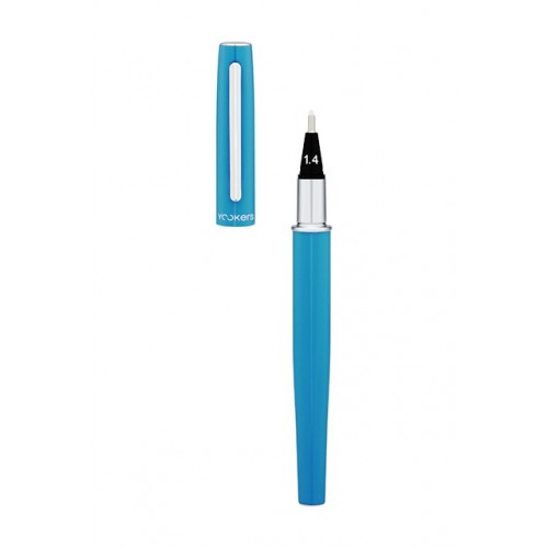 Yookers Yooth 751 Refillable Fibre Tip Pen in Maya blue lacquer - Cap Off