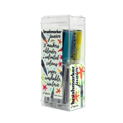 KARIN Brushmarker JUNIOR 11 basic colours + 1 blender set, FRONT