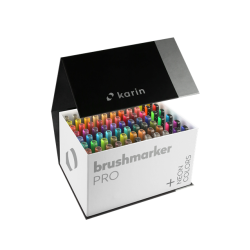 KARIN Brushmarker PRO Mega Box Plus 72 colours + 3 blenders set, LWFT SIDE