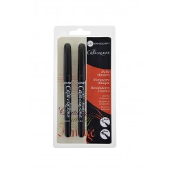 Italic Markers- Black - Medium & Extra Broad