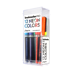 KARIN Brushmarker PRO 12 "Neon colours" set, FRONT