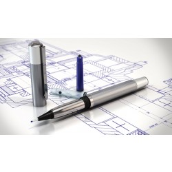 Yookers 999 METIS Fiber pen Grey brushed lacquer satin 1.0mm fibre tip Mood 1