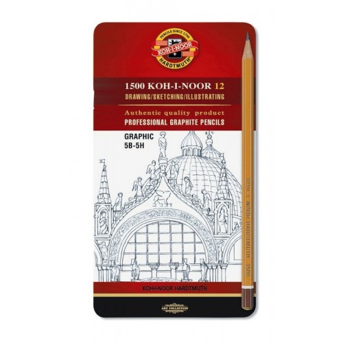 12 Medium Drawing Pencils Graphic 5B-5H