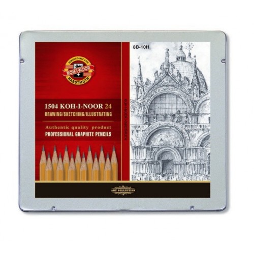 Set of 24 Graphite Pencils 8B-2H