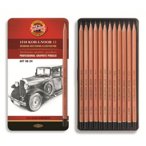 Set of 12 Graphite Pencils 8B-2H