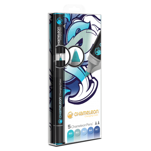 Chameleon Art Products Pens Blue Tones of 5 