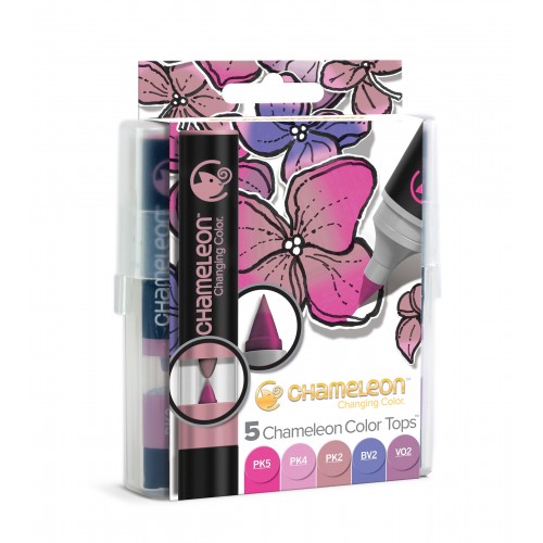 Chameleon Art Products Color Tops Floral Tones Set of 5 