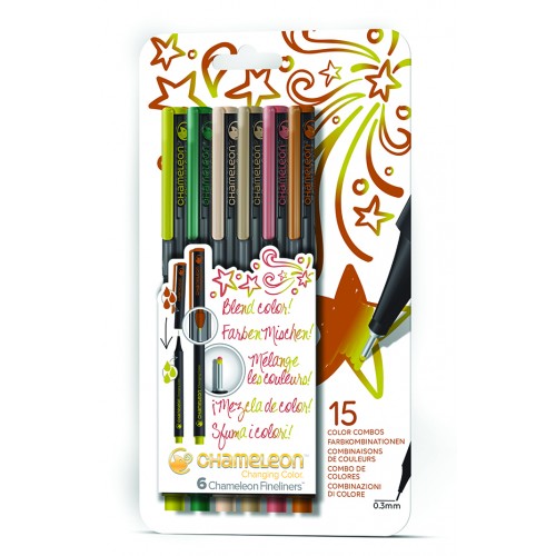 Chameleon Art Products Fineliners 6 Pack Nature Colors Set