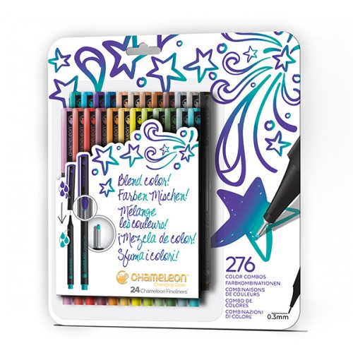 Chameleon Art Products Fineliners 24 pack Bold Colors