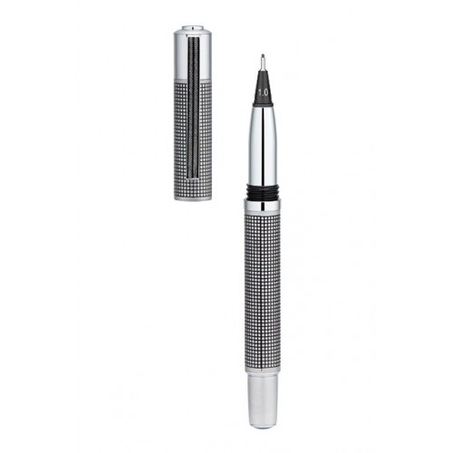 Yookers 999 METIS Fiber pen Black grid on satin chrome finish 1.0mm fibre tip